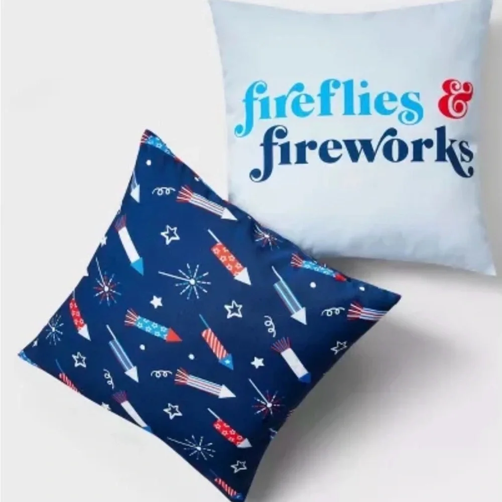 Target Sun Squad Blue, Red and Navy 'fireflies & fireworks' Decorative Pillow